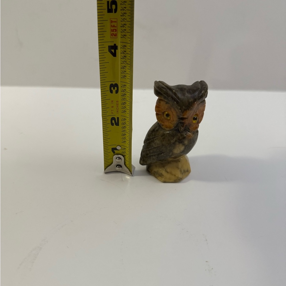 Carved Alabaster Owl Figurine